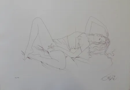 Etching Valadie - Langoureuse sieste