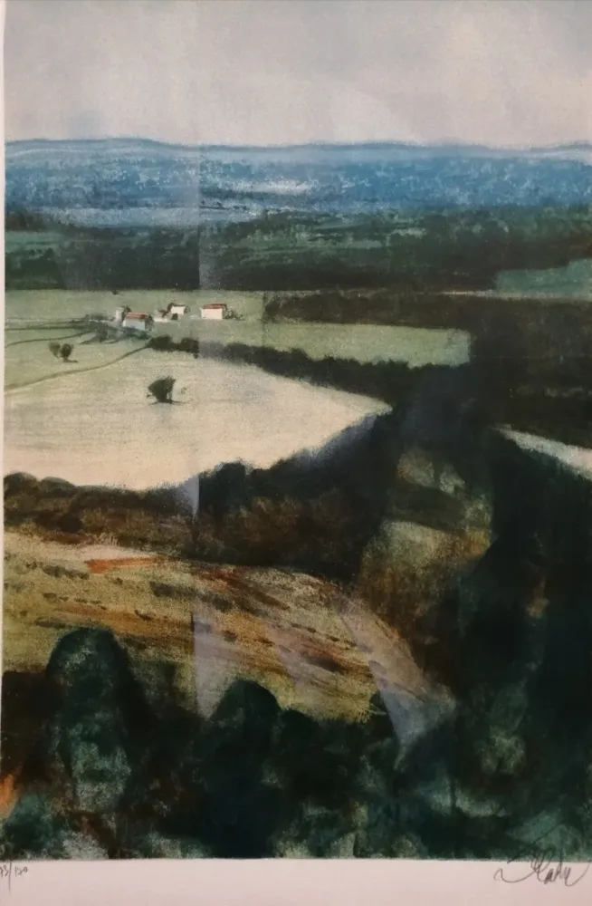 Lithograph Valadie - Le Plateau de Millevaches - Limousin