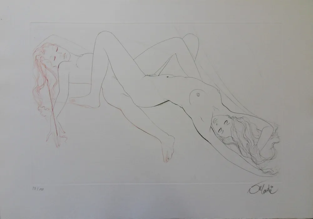 Etching Valadie - Les amantes, plaisir partagé