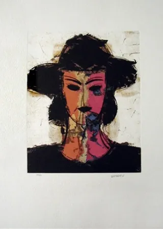 Etching And Aquatint Valdés - Dame