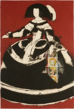 Engraving Valdés - Reina Mariana
