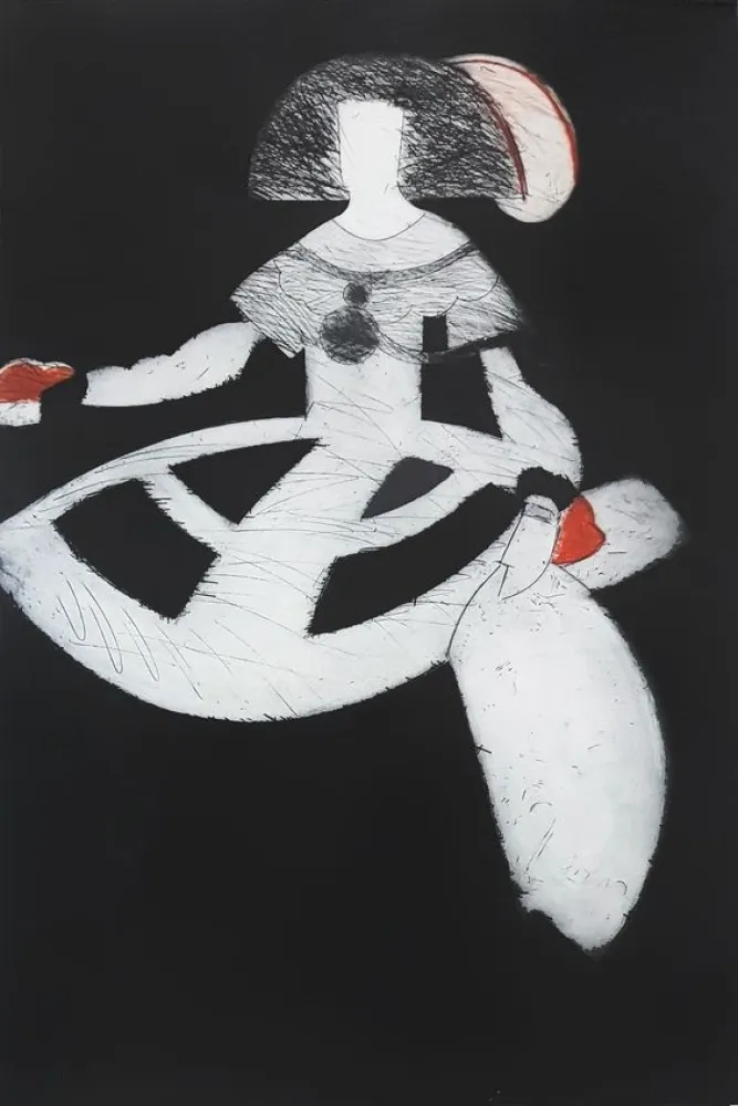 Engraving Valdés - Reina Mariana III