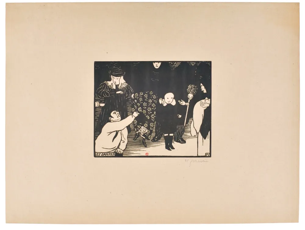 Lithograph Vallotton - Etude de nus