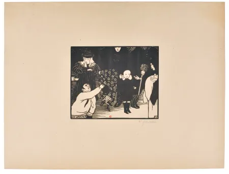 Lithograph Vallotton - Etude de nus