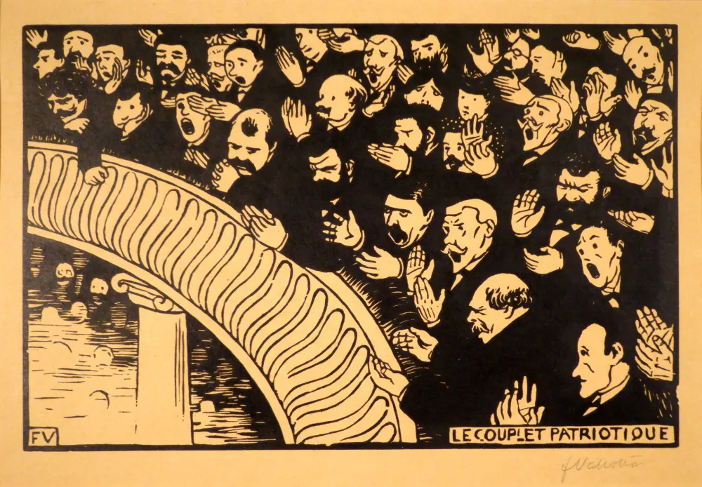 Woodcut Vallotton - Le couplet patriotique