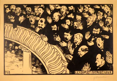 Woodcut Vallotton - Le couplet patriotique