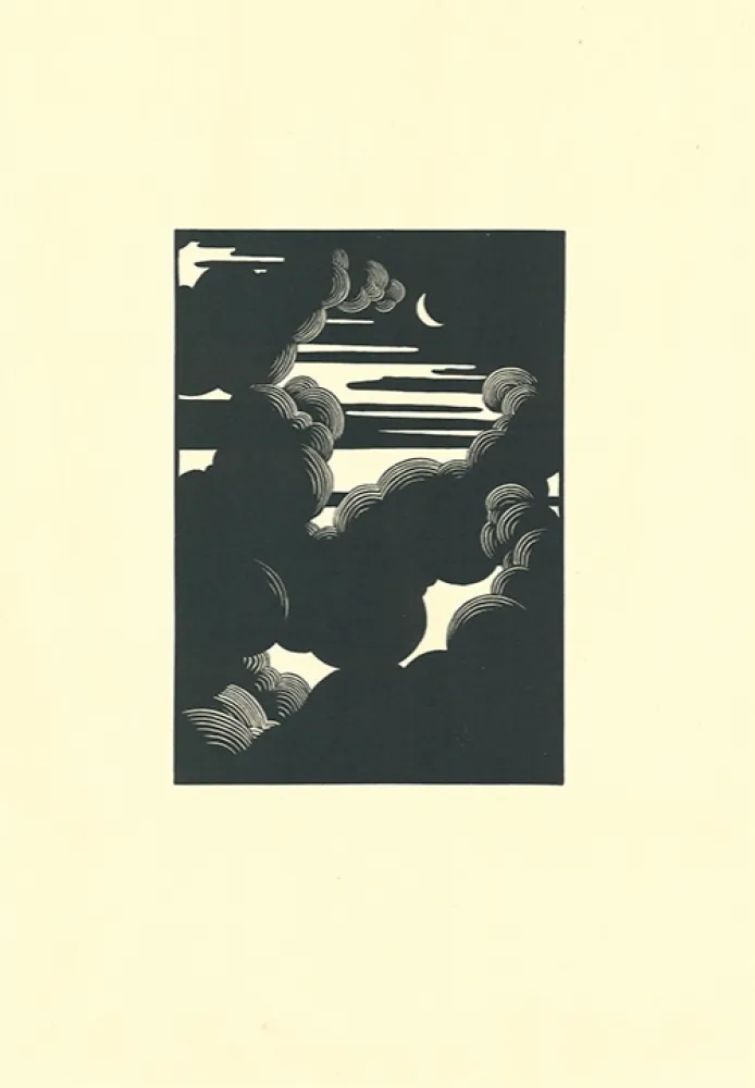 Woodcut Vallotton - Wolken / Nuages (Clouds)