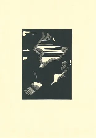 Woodcut Vallotton - Wolken / Nuages (Clouds)