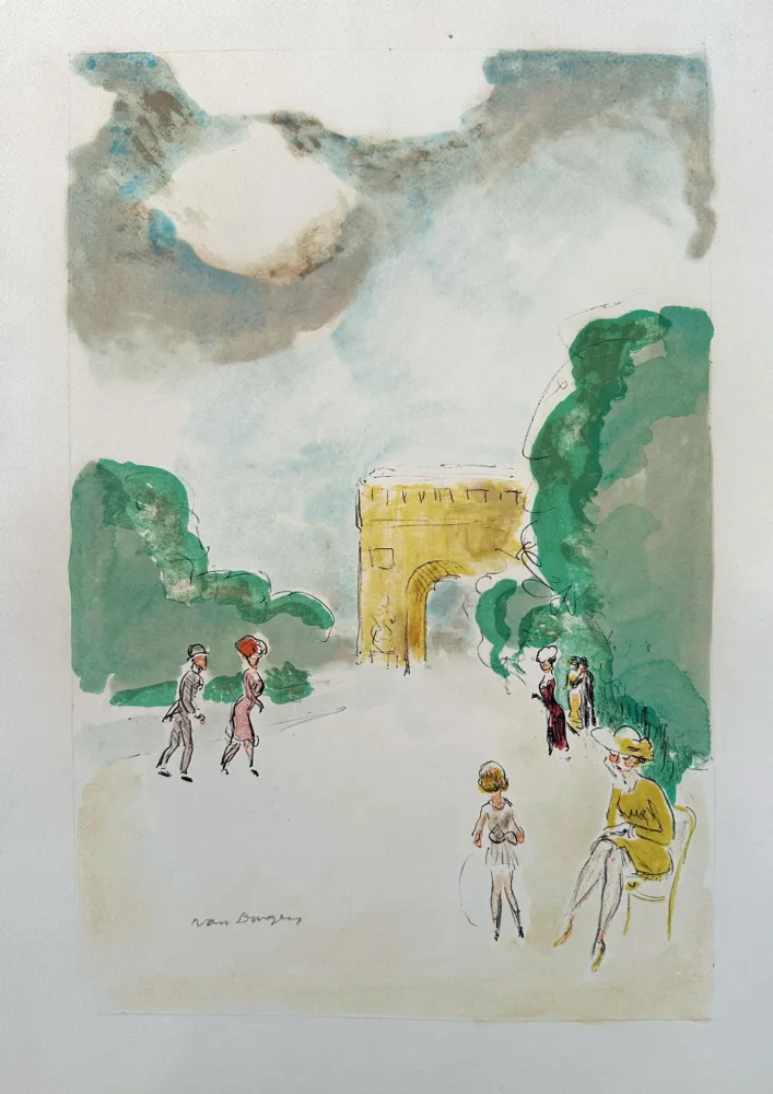 Lithograph Van Dongen - 'Arc de Triomphe'