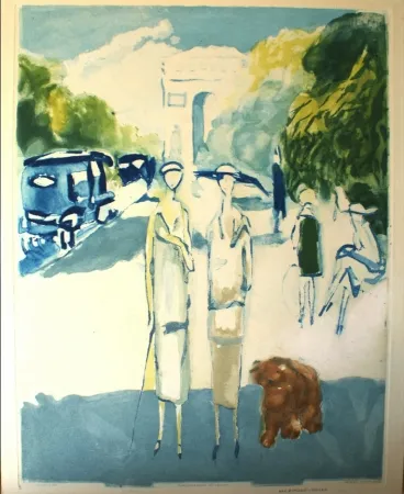 Aquatint Van Dongen - Avenue de Bois de Boulogne