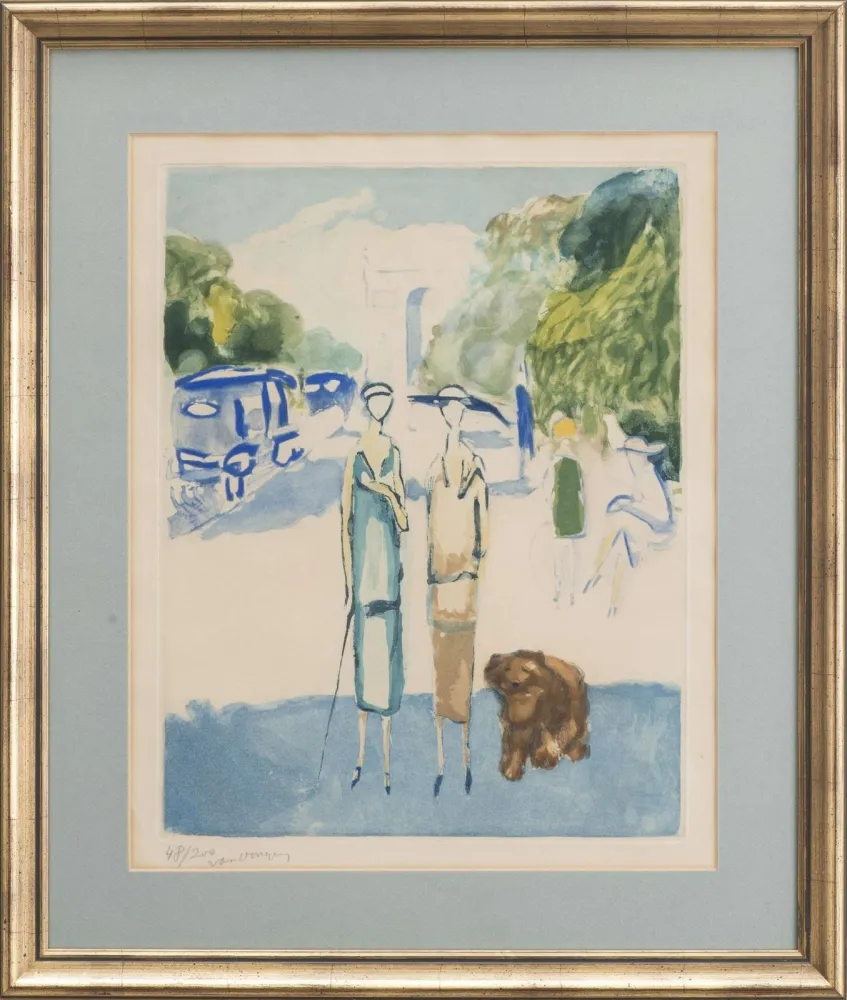 Aquatint Van Dongen - Avenue du Bois, 1928 