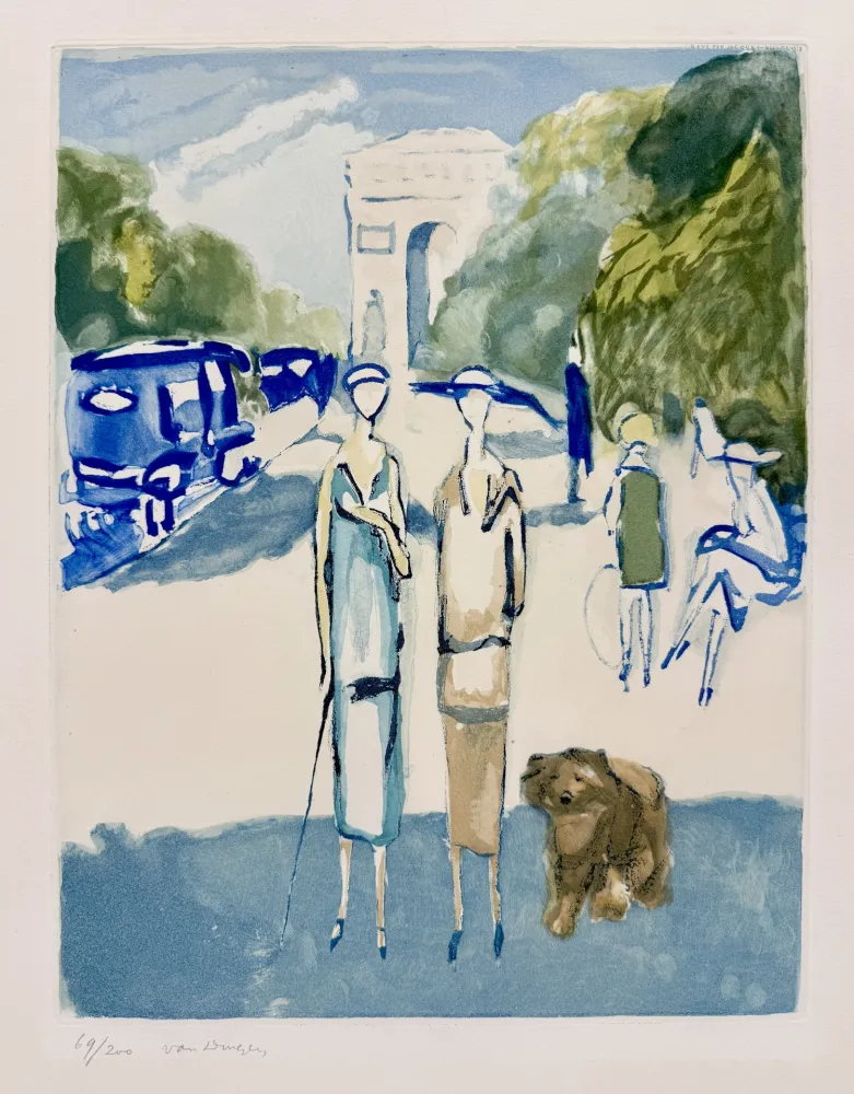 Aquatint Van Dongen - Avenue du bois de Boulogne