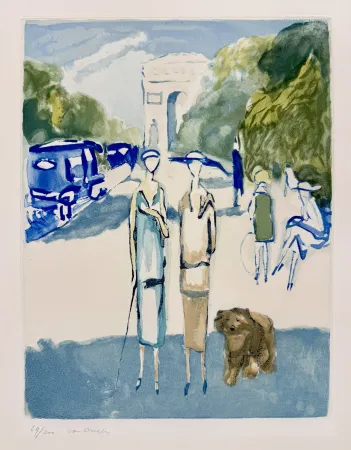 Aquatint Van Dongen - Avenue du bois de Boulogne