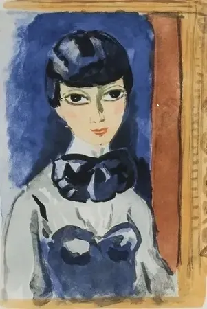 Lithograph Van Dongen - Claudine ou Mlle Oeuie de Lynx ( SIC) circa1950
