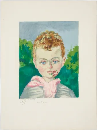 Lithograph Van Dongen - Jean Marie avec fleur