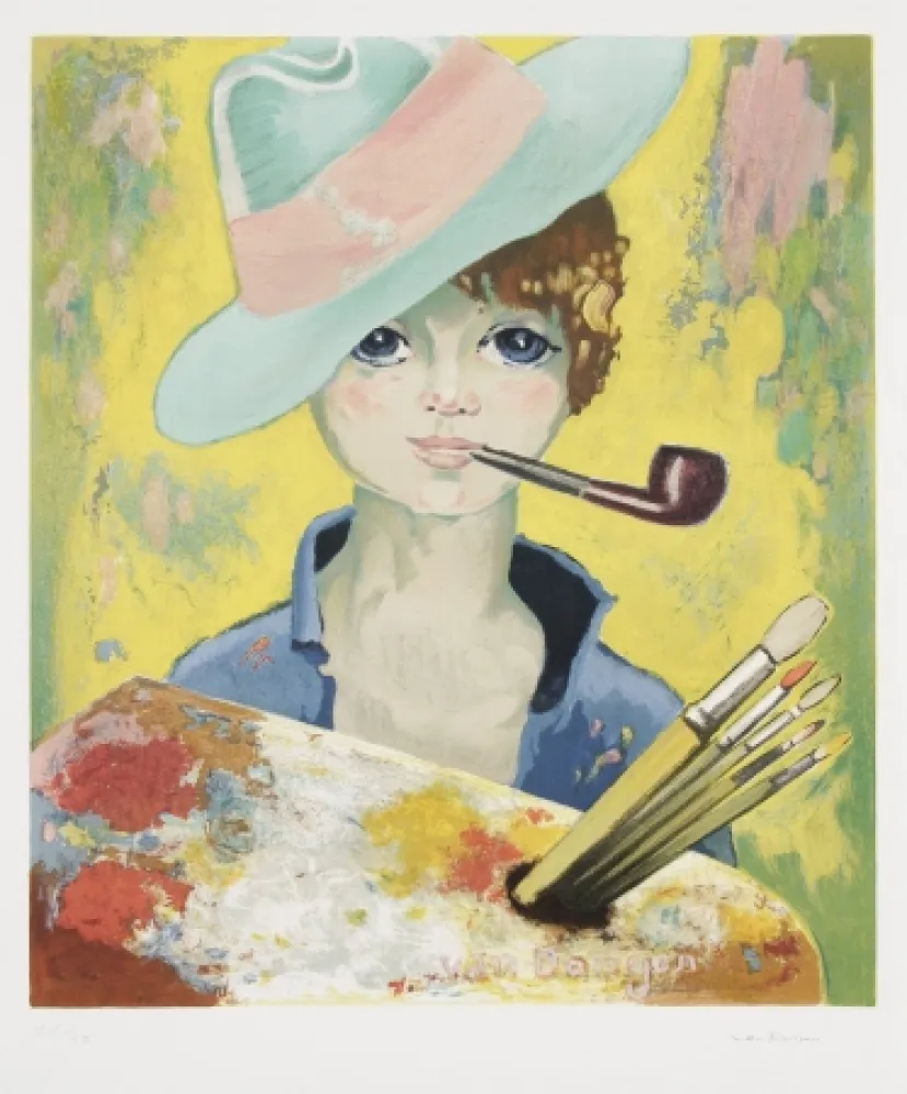 Lithograph Van Dongen - Jean Marie avec pipe