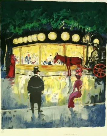 Lithograph Van Dongen - LE CARROUSEL AU BOIS DE BOULOGNE