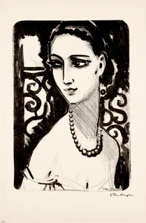 Lithograph Van Dongen - Le Collier de Perles
