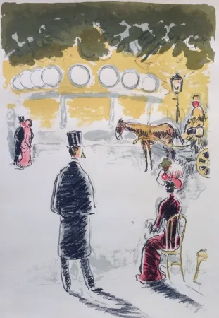 Lithograph Van Dongen - Le Fiacre