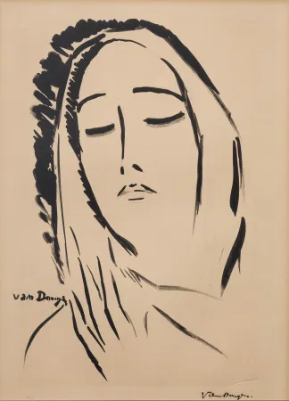 Lithograph Van Dongen - L'écharpe. 1925.