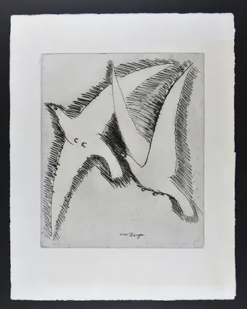 Etching Van Dongen - Les Mouettes