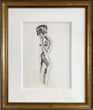 Engraving Van Dongen - Odalique africaine standing