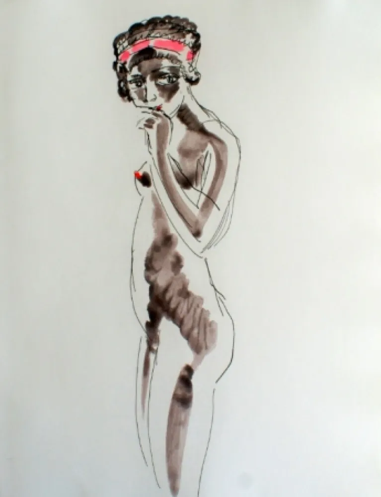 Engraving Van Dongen - Odalisque Africaine standing