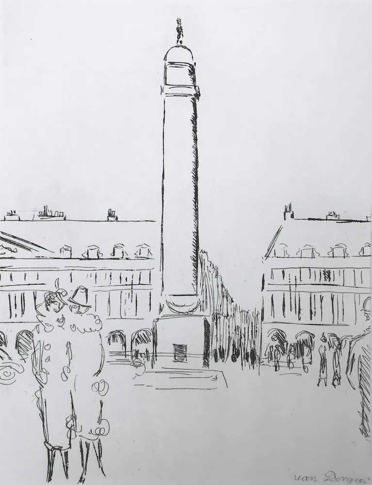 Etching Van Dongen - Place Vendome