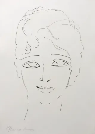 Lithograph Van Dongen - Tete de Femme