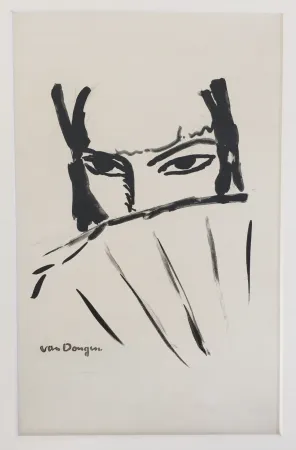 Lithograph Van Dongen - Woman with Fan