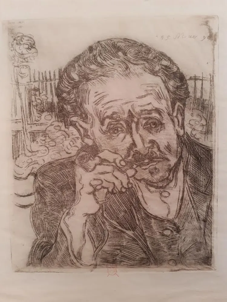 Engraving Van Gogh - L'homme a la pipe (Portrait du Docteur Gachet)