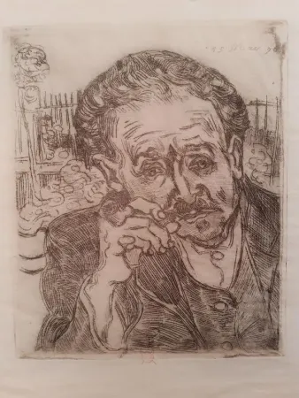 Engraving Van Gogh - L'homme a la pipe (Portrait du Docteur Gachet)