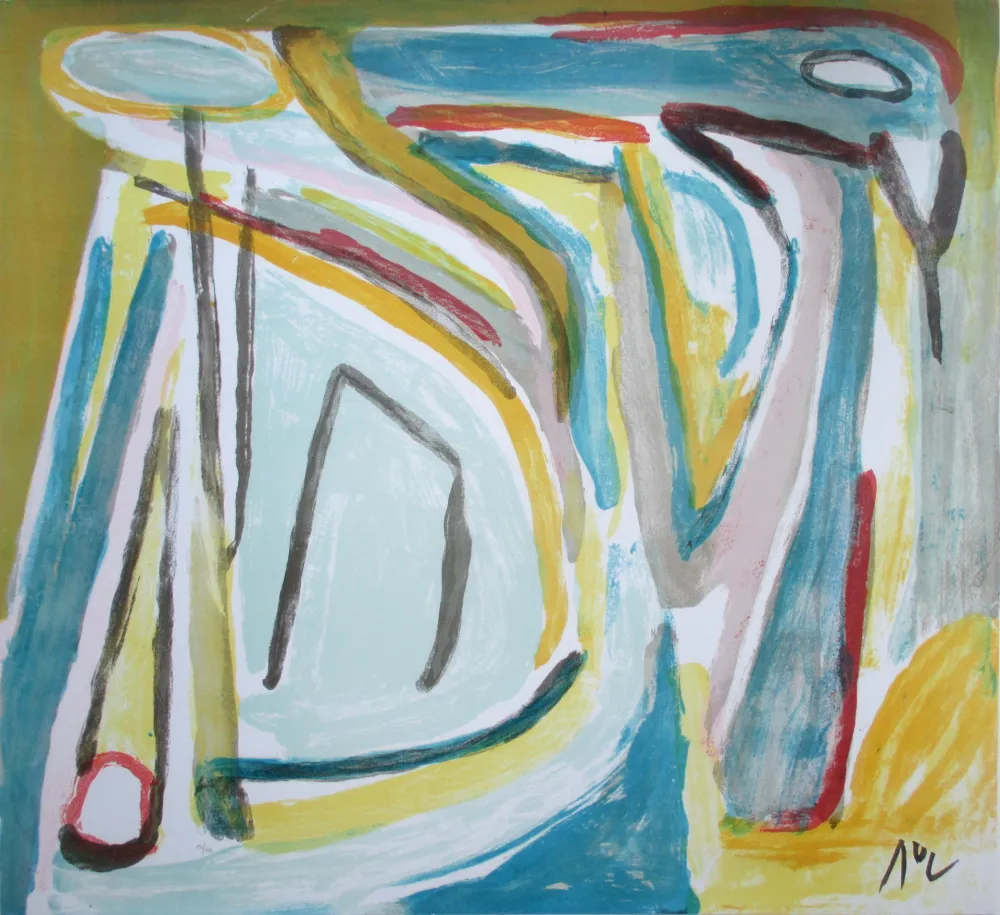 Lithograph Van Velde - Appel