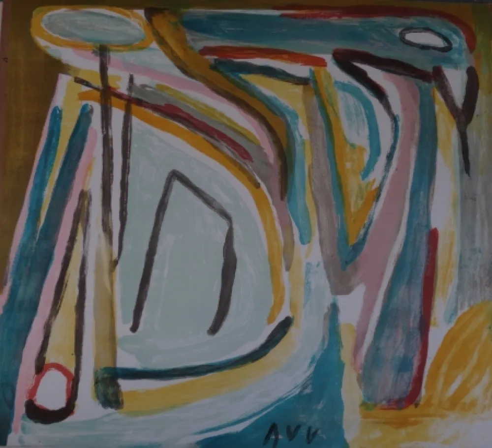 Lithograph Van Velde - Appel