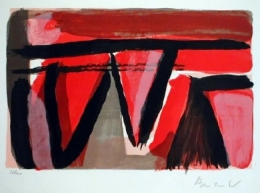 Lithograph Van Velde - Braises