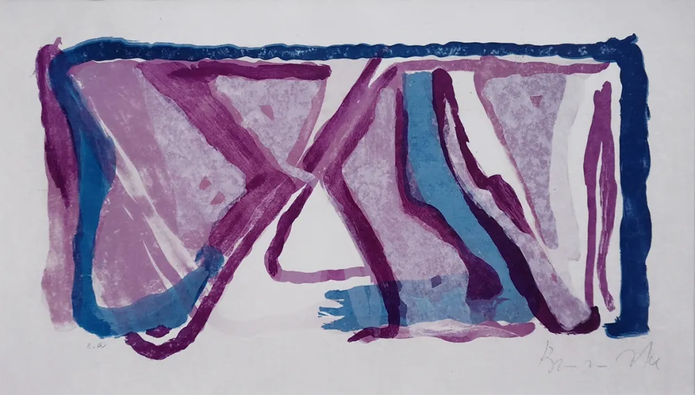 Lithograph Van Velde - Composition 170