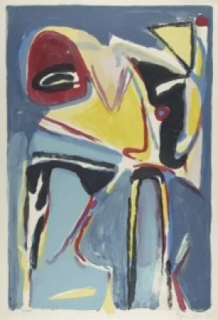 Lithograph Van Velde - Composition 279