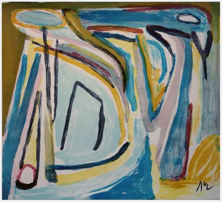 Lithograph Van Velde - Composition