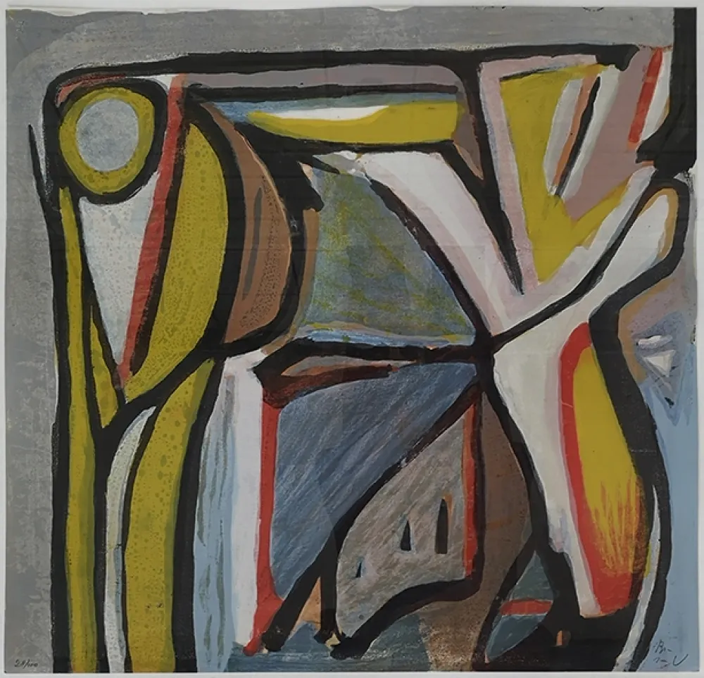 Lithograph Van Velde - Composition