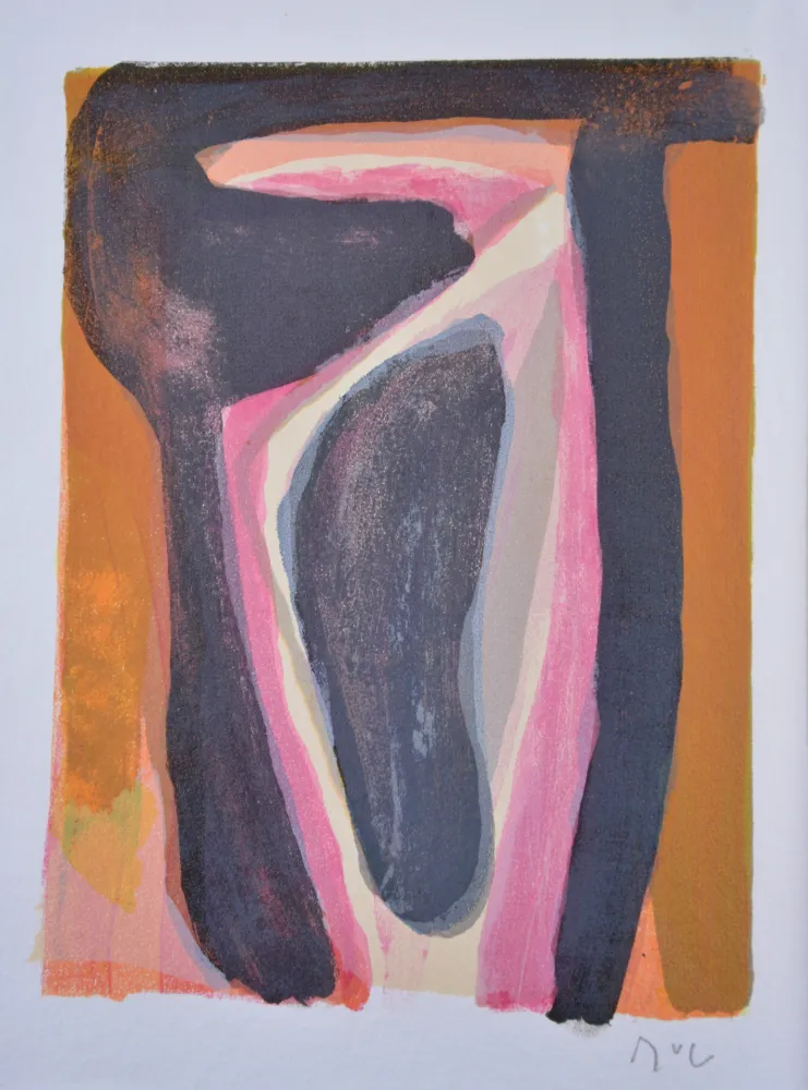 Lithograph Van Velde - Dans leur voix les eaux 