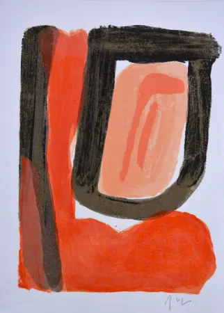 Lithograph Van Velde - Dans leur voix les eaux