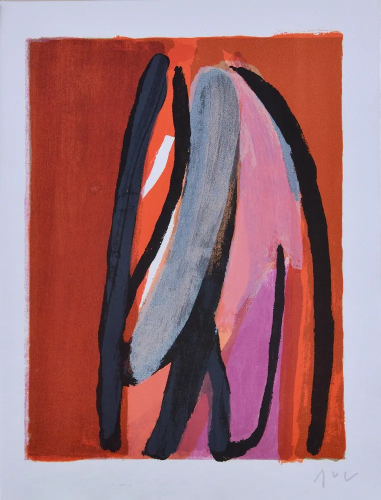 Lithograph Van Velde - Dans leur voix les eaux