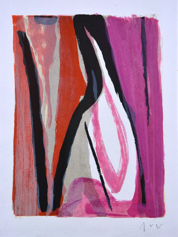 Lithograph Van Velde - Dans leur voix les eaux