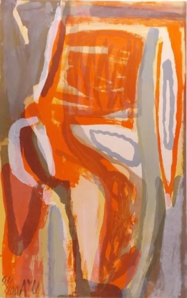 Lithograph Van Velde - Ecoute 