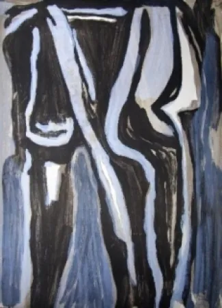 Lithograph Van Velde - En dedans