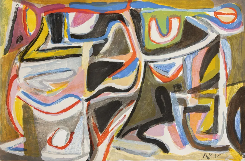 Lithograph Van Velde - Enigme