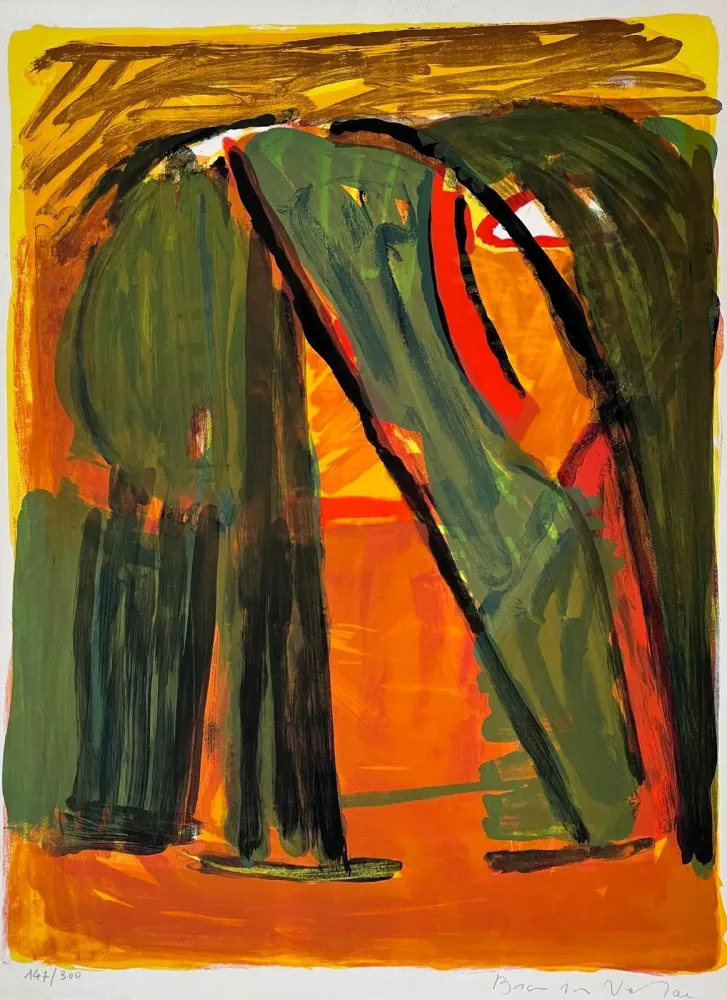 Lithograph Van Velde - Forêt