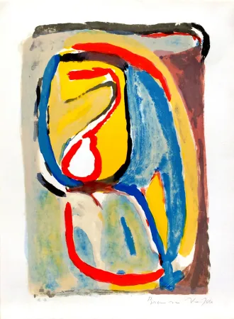 Lithograph Van Velde - MATIN