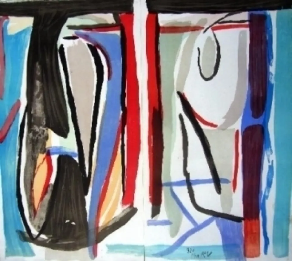 Lithograph Van Velde - MMP 215 bis