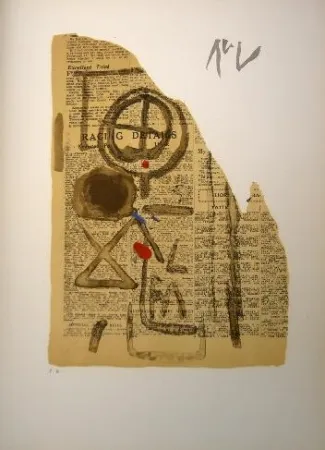 Lithograph Van Velde - MP 127 Bis